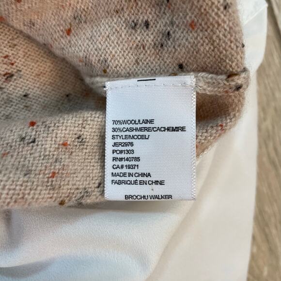 Brochu Walker Wool Cashmere Layered Sweater Blouse Womens M Beige - Picture 4 of 6